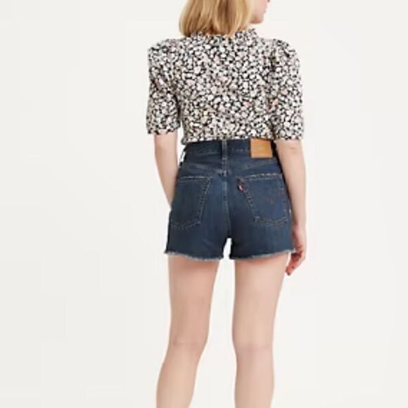 NWT Levi's Ribcage Denim Short Super High Rise Slim Through Hip Button Fly 28 - Picture 10 of 15